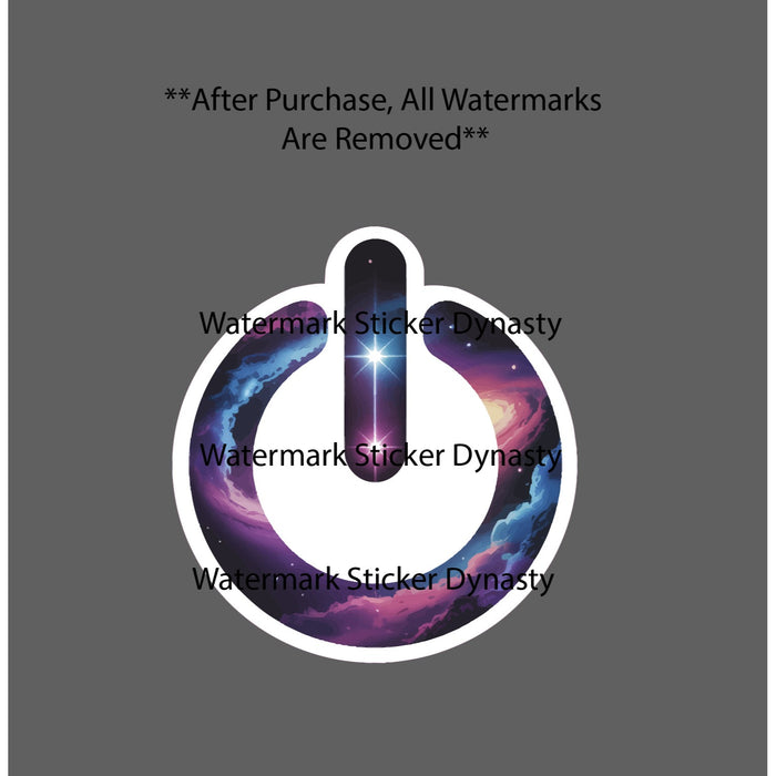 Power Button Sticker Waterproof Decal Galaxy Stars Moon Space Music TV Gift NEW