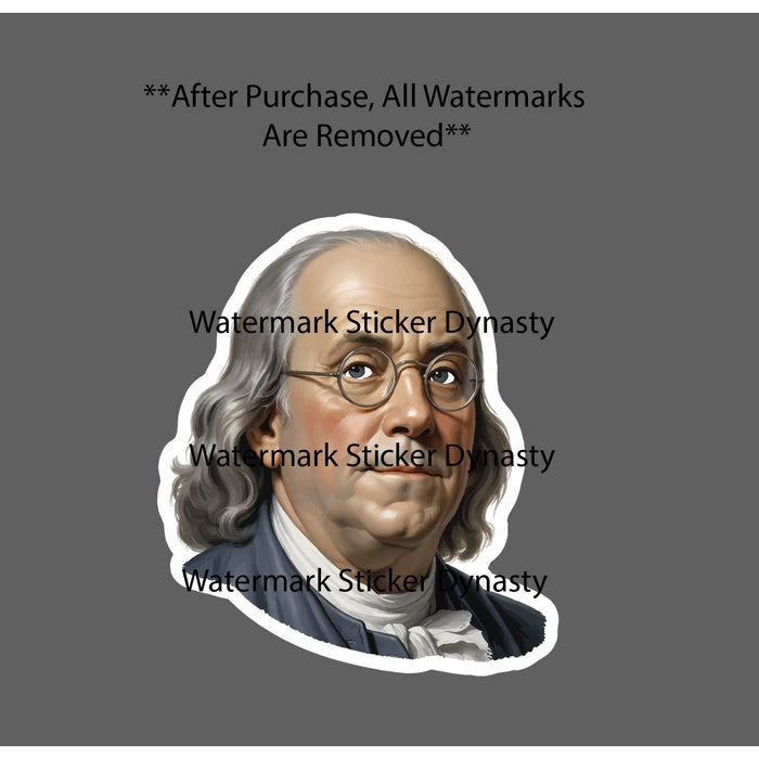 Benjamin Franklin Sticker Waterproof Decal President USA History Gift NEW