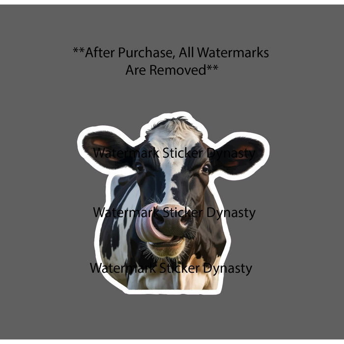 Cow Silly Face Sticker Waterproof Decal Animal Farm Farmhouse Cute Gift NEW