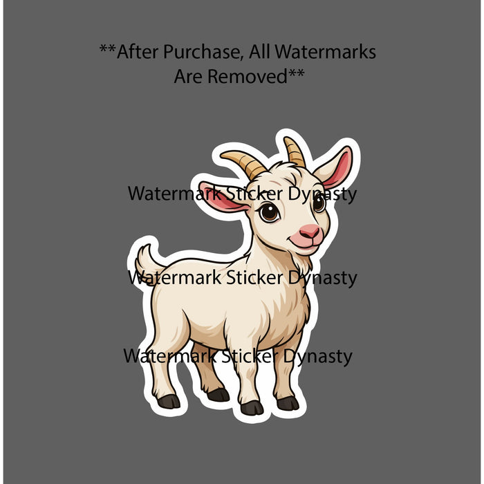 Baby Goat Sticker Waterproof Decal Carton Animal Farm Farmhouse Cute Gift NEW