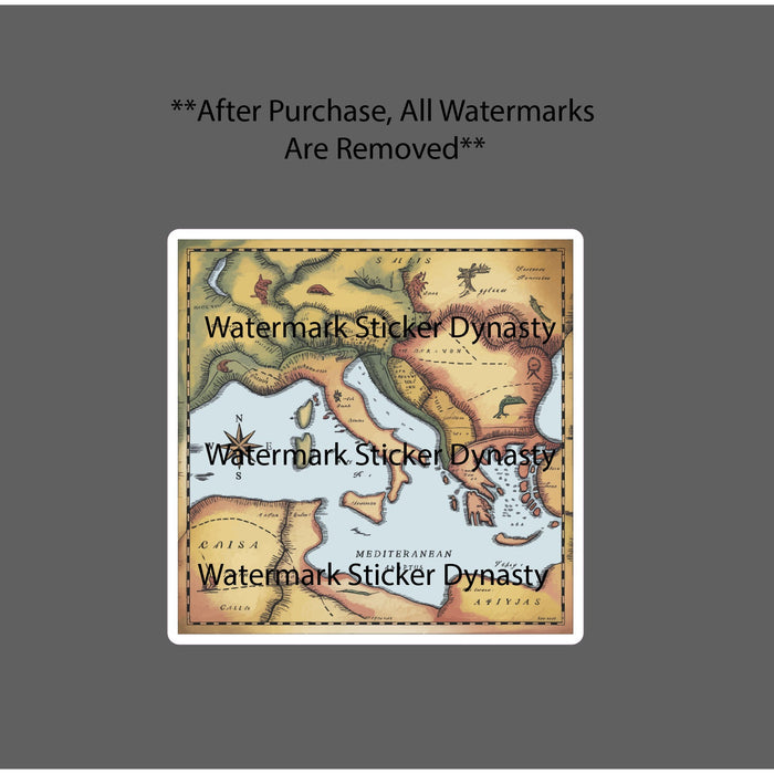 Roman Map Sticker Waterproof Decal Rome City Ancient History Travel Gift NEW