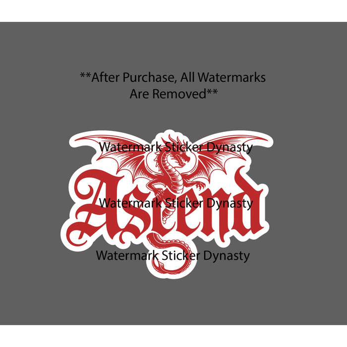 Ascend Dragon Sticker Waterproof Decal Quote Animal Hardcore Gift NEW