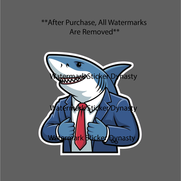 Shark Sticker Waterproof Decal Suit Money Cash Business Deal Success Gift NEW
