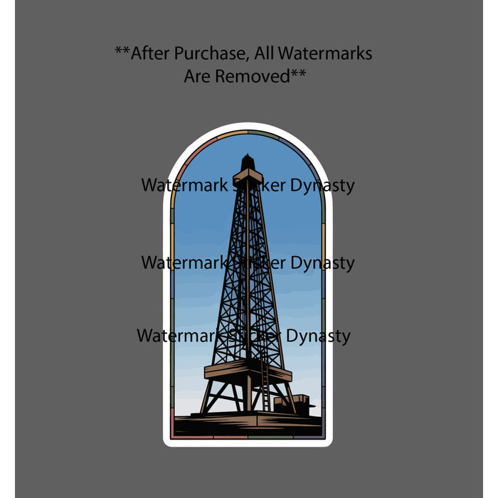Oil Derrick Sticker Waterproof Decal Oil Field Texas North Dakota Gift NEW