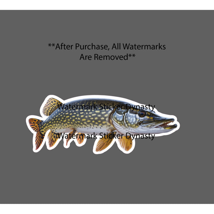 Northern Pike Sticker Fish Outdoor Wildlife Nature Gift Waterproof NEW