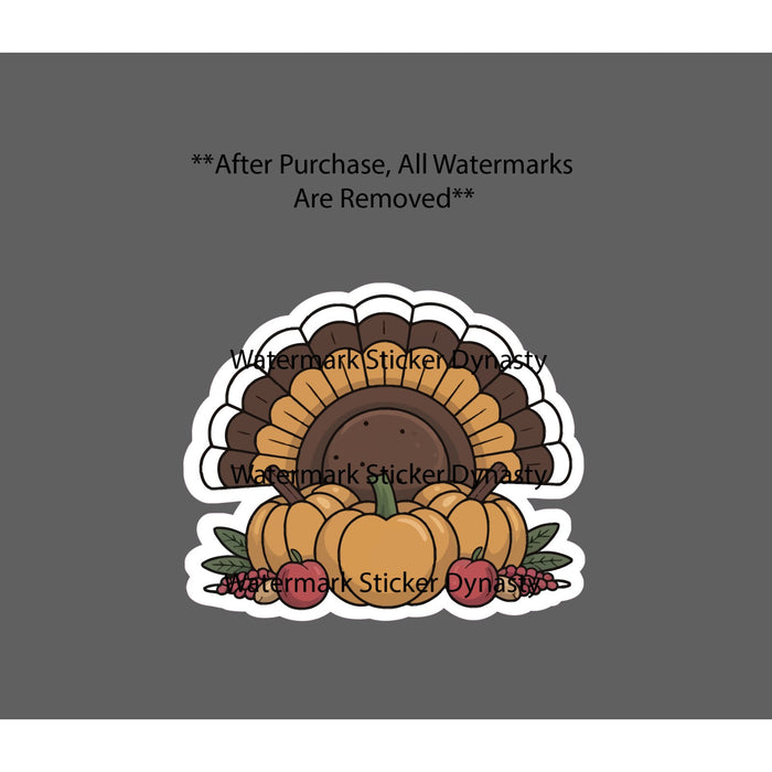 Thanksgiving Sticker Waterproof Decal Turkey Animal Pumpkin Fall Gift NEW
