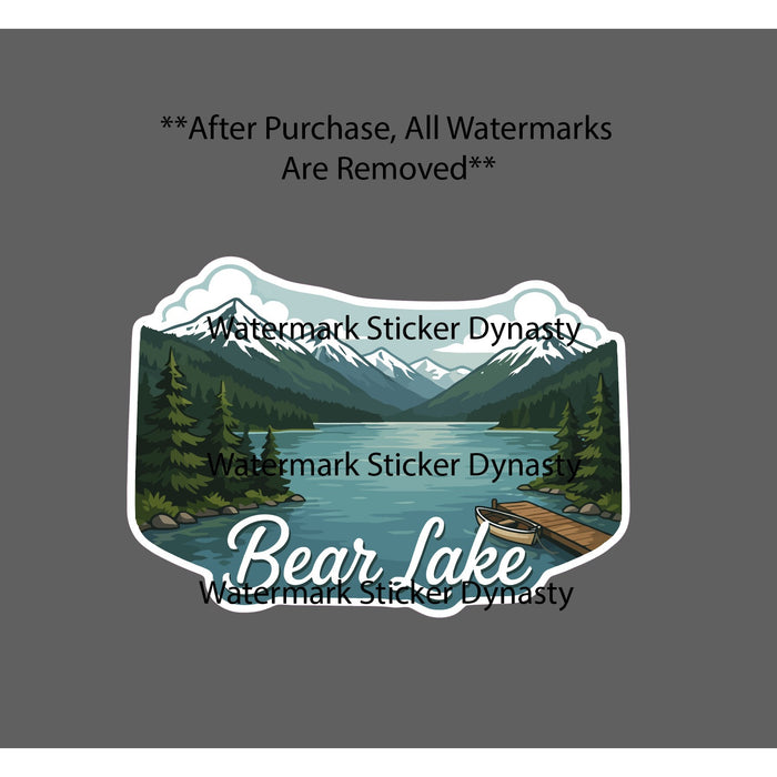 Bear Lake Sticker Waterproof Decal Outdoor Travel Mountain Scene Gift NEW