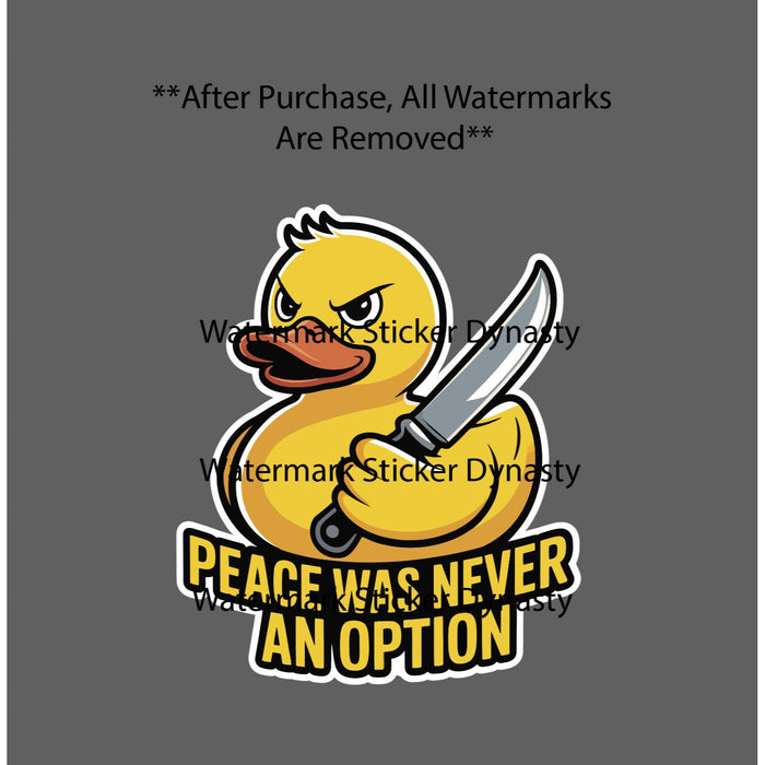 Rubber Duck Knife Sticker Waterproof Decal Peace Violence Fight Funny Gift NEW
