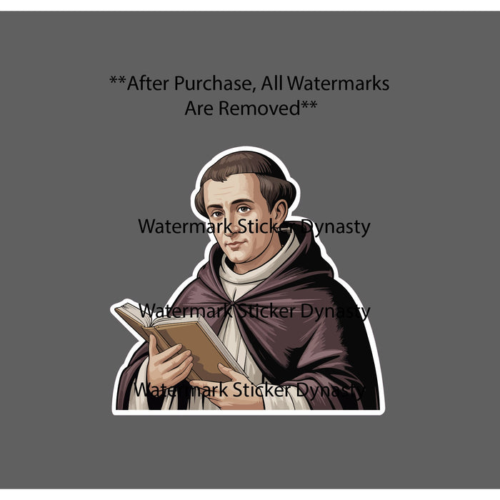 Thomas Aquinas Sticker Waterproof Decal Bible Saint Monk Jesus Faith Gift NEW