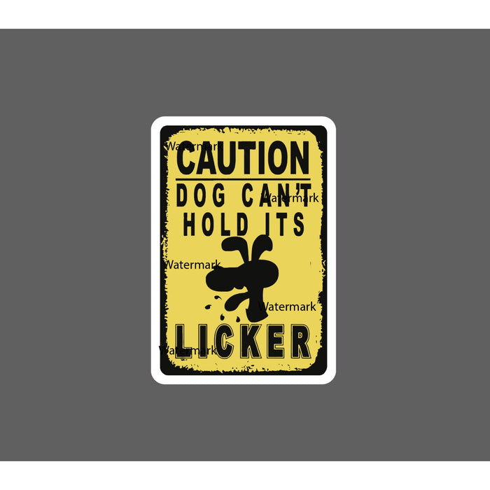 Licker Dog Sticker Caution Waterproof NEW