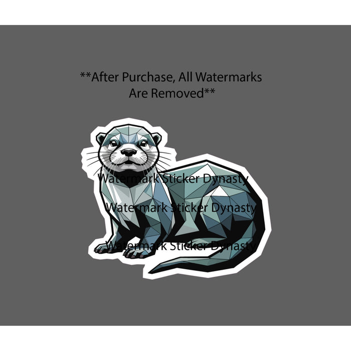 Otter Sticker Waterproof Decal River Geometric Art Animal Outdoor Gift NEW