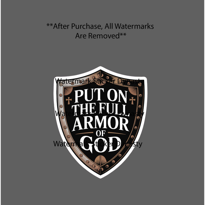 Put On The Full Armor Of God Sticker Waterproof Decal Bible Quote Jesus Gift NEW