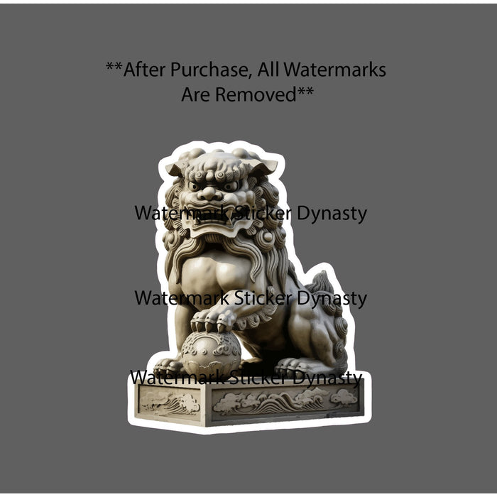 Foo Dog Statue Sticker Waterproof Decal Traditional Japanese Japan Gift NEW