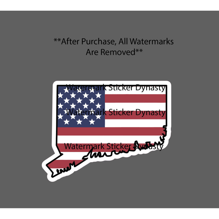 Connecticut Sticker Waterproof Decal American Flag USA Gift NEW