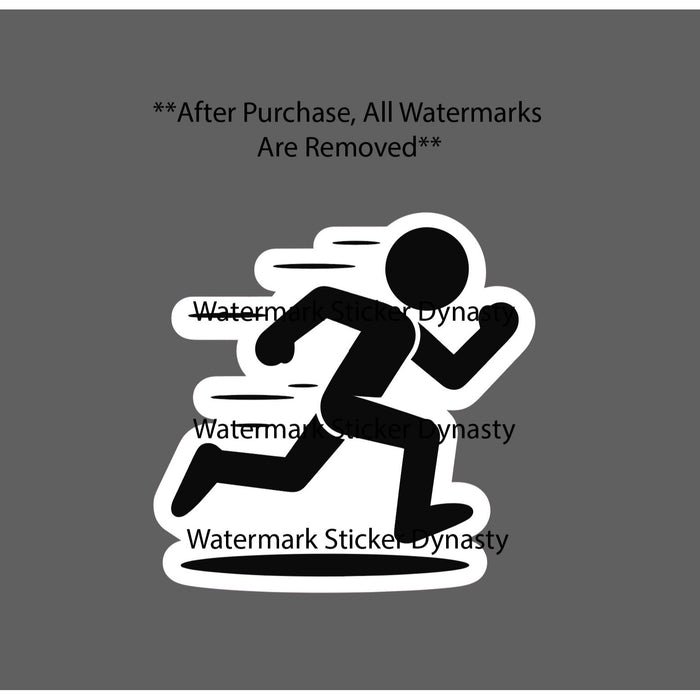 Stick Figure Running Sticker Waterproof Decal Sprint Track Health Gym Gift NEW