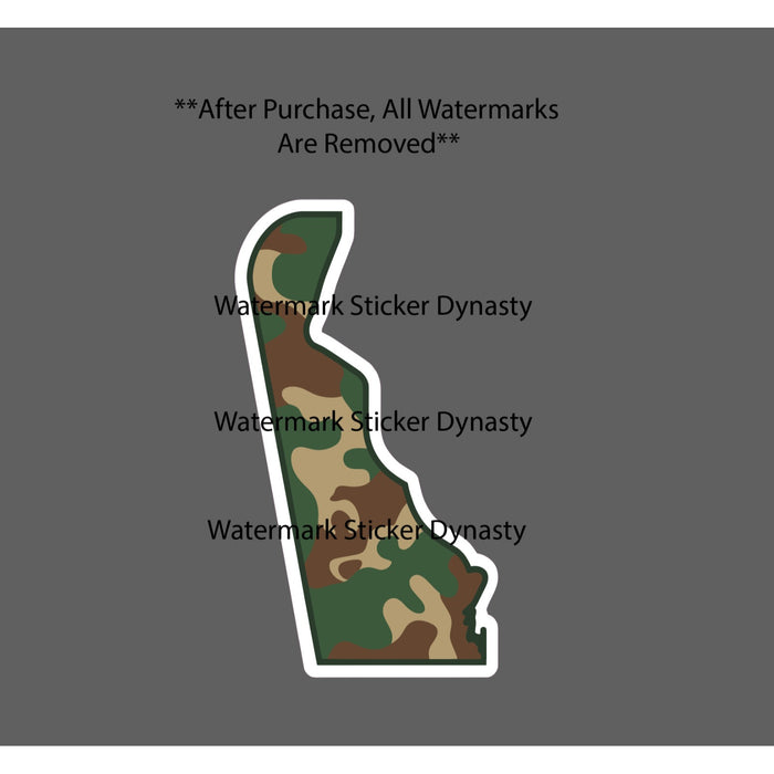 Delaware Camo Sticker Waterproof Decal State Outdoor Hunting Fishing Gift NEW