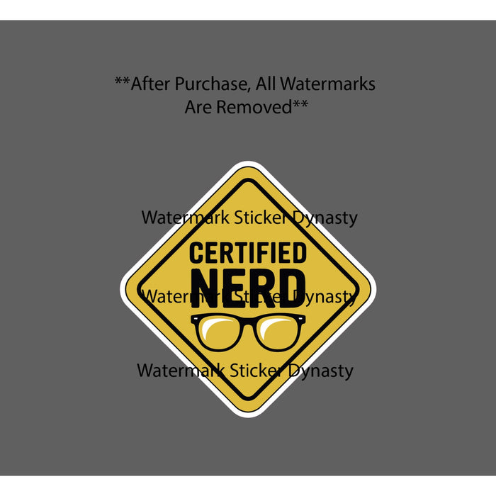 Certified Nerd Sticker Waterproof Decal Glasses School Work Job Books Gift NEW