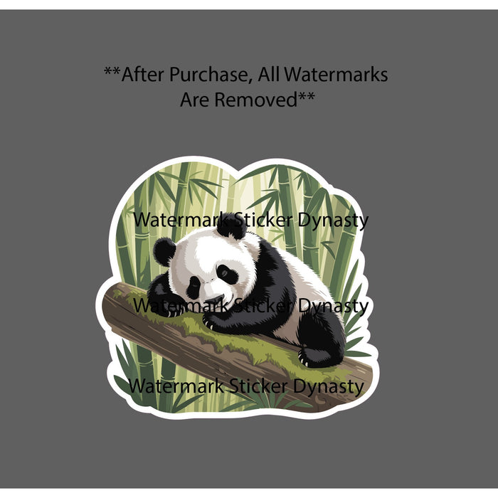 Panda Sleeping Sticker Waterproof Decal Bamboo Animal Wildlife Nature Gift NEW