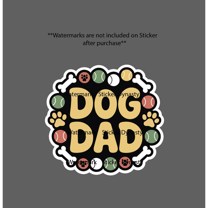 Dog Dad Sticker Waterproof Decal Pet Animal Friend Family Tennis Ball Gift NEW