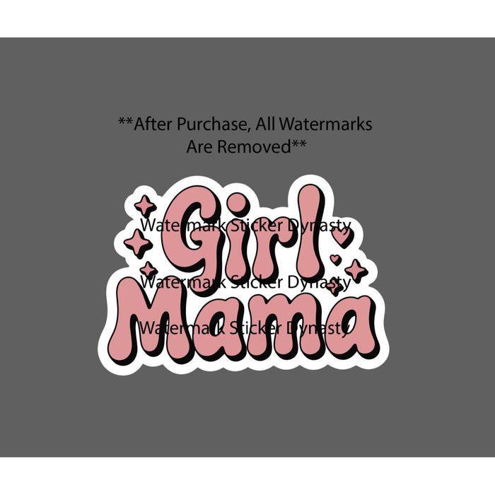 Girl Mama Sticker Waterproof Decal Mother Pink Hearts Stars Life Love Gift NEW