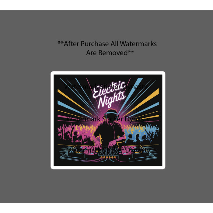 Electric Nights Sticker Waterproof Decal Party Rave Club Music Lights Gift NEW