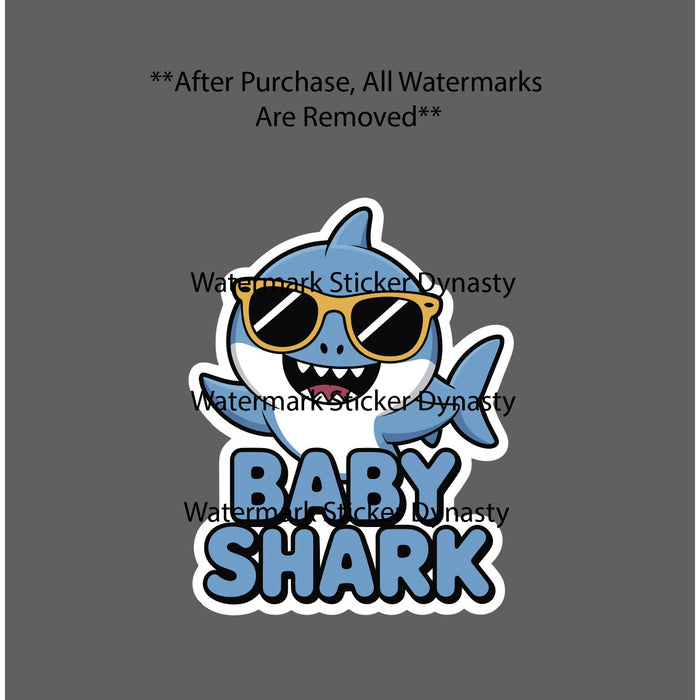 Baby Shark Sticker Waterproof Decal Song Music Cute Ocean Gift NEW