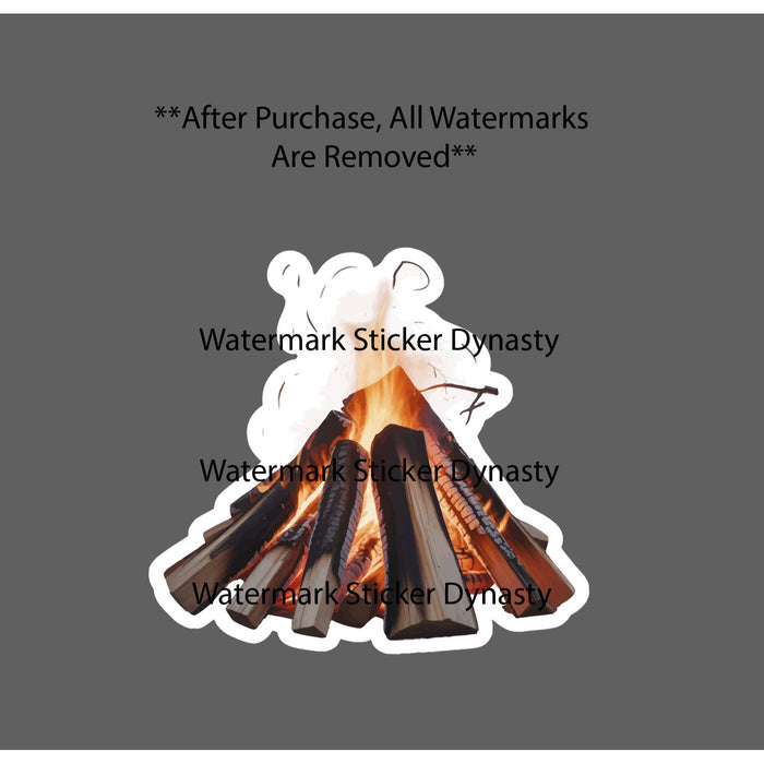 Campfire Sticker Waterproof Decal Realistic Fire Camping Outdoor Gift NEW