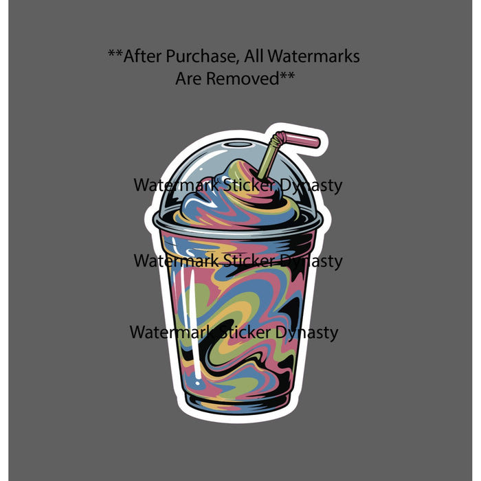 Icee Sticker Waterproof Decal Trippy Abstract Frozen Slurpee Gift NEW
