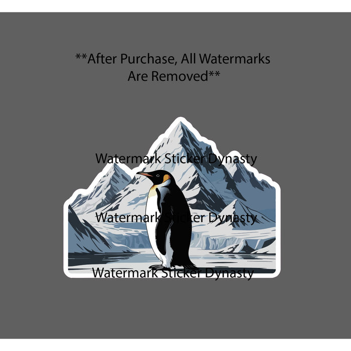Penguin Facing Mountains Sticker Waterproof Decal Nihilistic Meme Wild Gift NEW