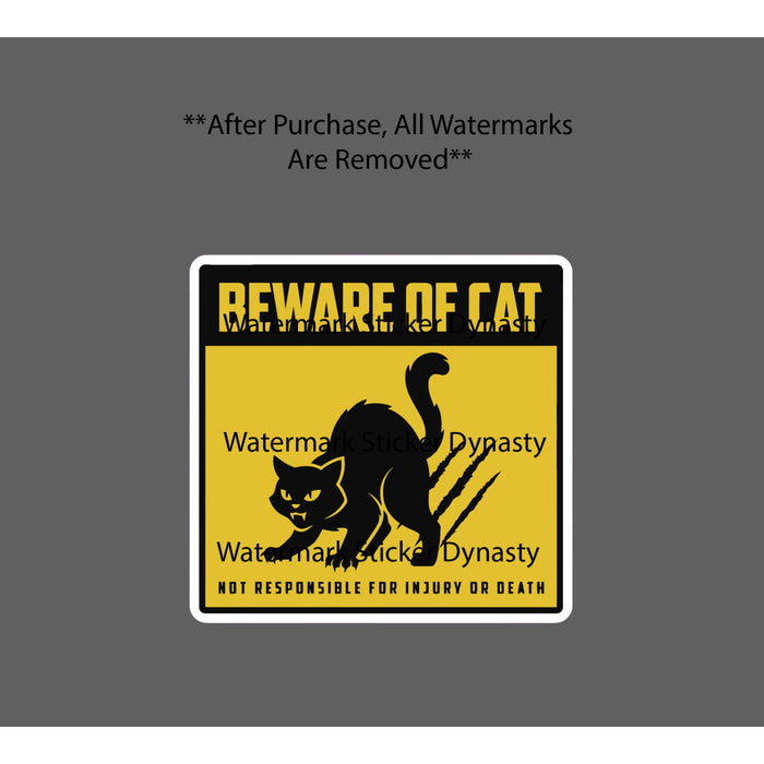 Beware of Cat Sticker Waterproof Decal Animal Pet Danger Caution Gift NEW