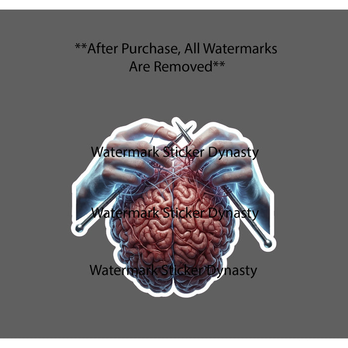 Brain Sewing Sticker Waterproof Decal Surgeon Hobby Yarn Crochet Gift NEW