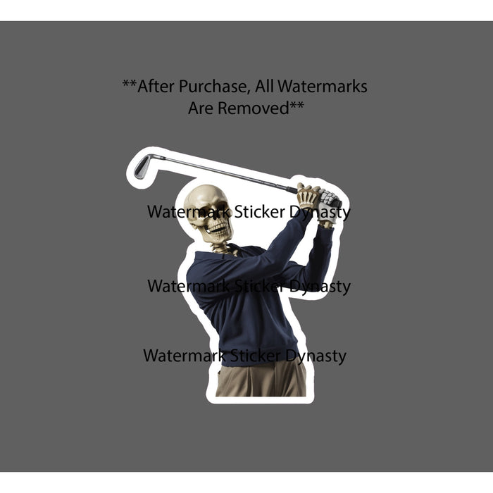 Skeleton Golfer Sticker Waterproof Decal Skull Sports Funny Humor Gift NEW