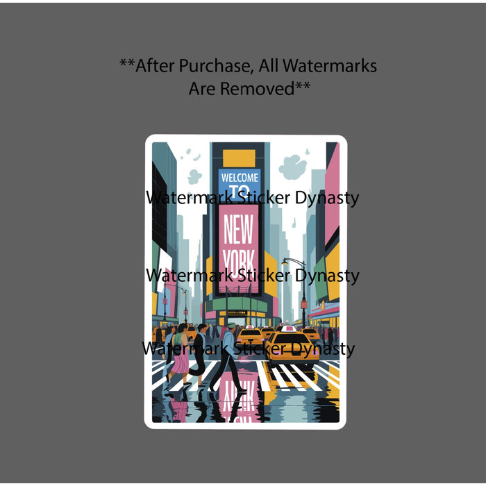 Times Square Sticker Waterproof Decal Abstract Art City New York Gift NEW