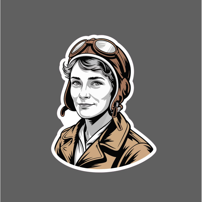 Amelia Earhart Sticker Pilot Woman History Flying Gift Waterproof NEW
