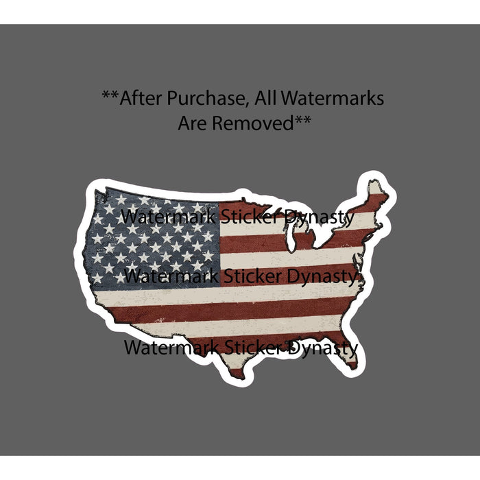 America Shape USA Flag Sticker Waterproof Decal American Patriotic Gift NEW