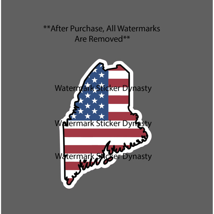 Maine Sticker Waterproof Decal USA Flag America State Patriotic Gift NEW