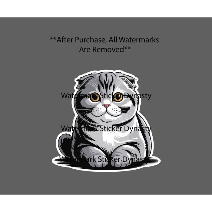 Scottish Fold Cat Sticker Waterproof Decal Animal Pet Friend Family Gift NEW
