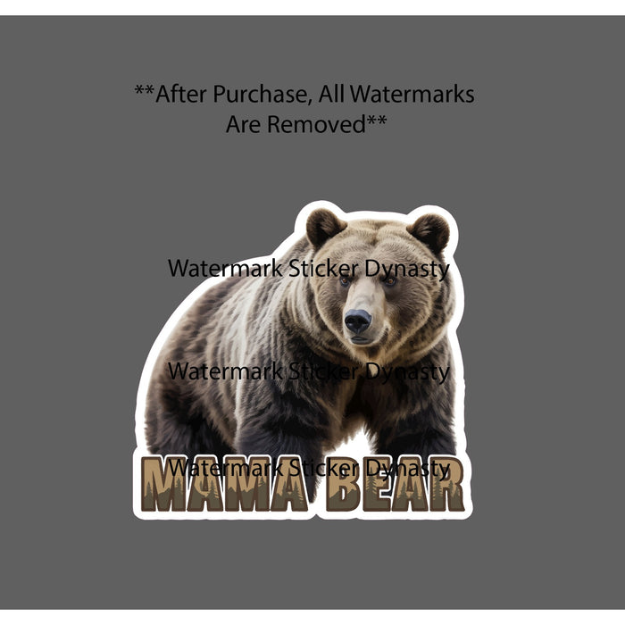 Mama Bear Sticker Waterproof Decal Grizzly Animal Mom Mother Cute Gift NEW