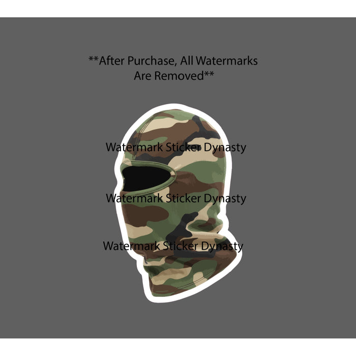 Camo Balaclava Sticker Waterproof Decal Hunting Ski Mask Outdoor Gift NEW