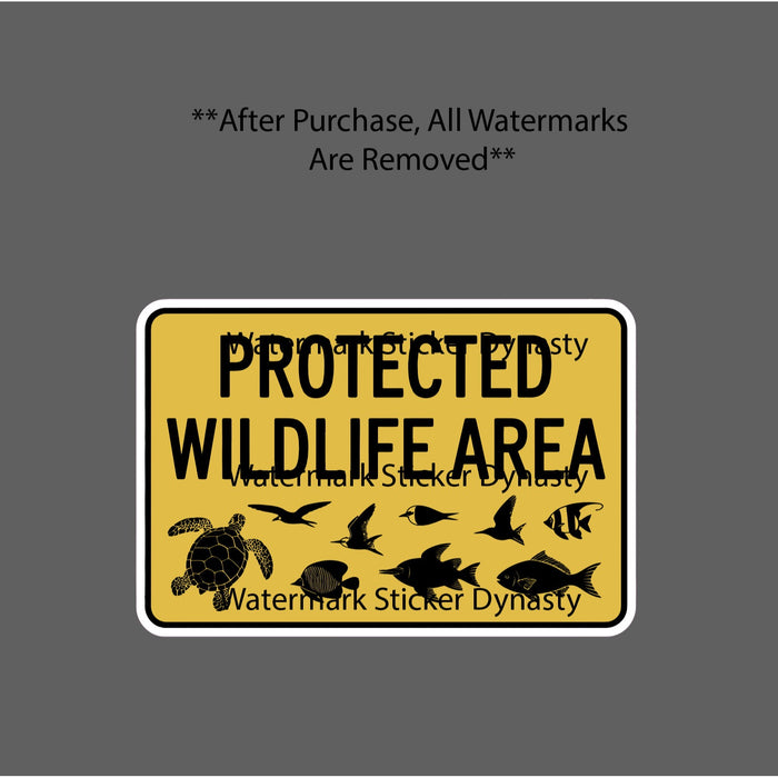Protected Wildlife Area Sticker Waterproof Decal Ocean Beach Tropical Gift NEW