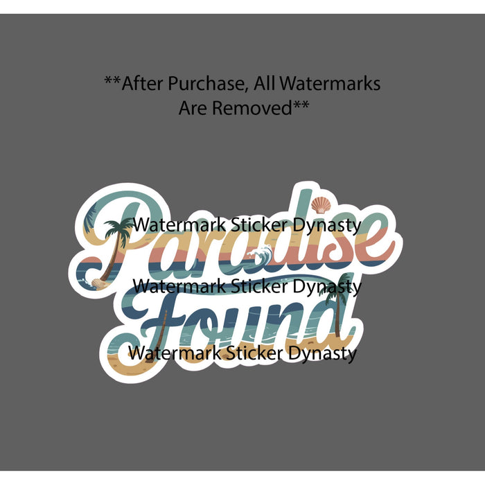Paradise Found Sticker Waterproof Decal Ocean Beach Travel Wave Summer Gift NEW