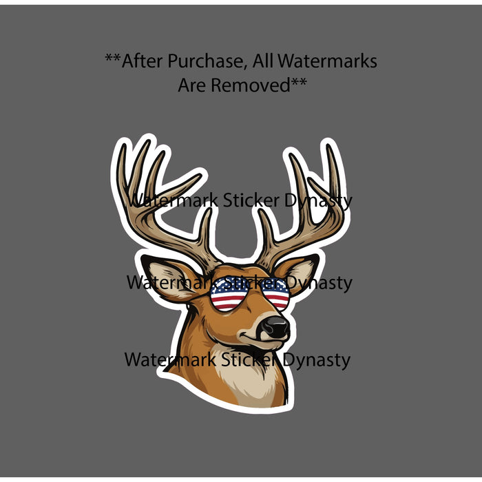 Buck USA Sunglasses Sticker Waterproof Decal America Outdoor Wildlife Gift NEW