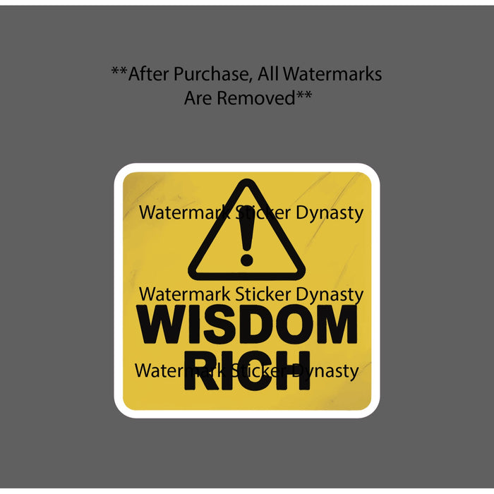 Wisdom Rich Sticker Waterproof Decal Caution Warning Funny Age Retro Gift NEW