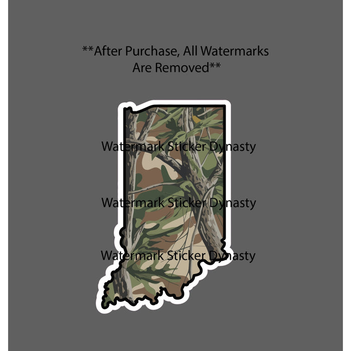 Indiana Sticker Waterproof Decal State Camo Hunting Fishing Outdoor Gift NEW