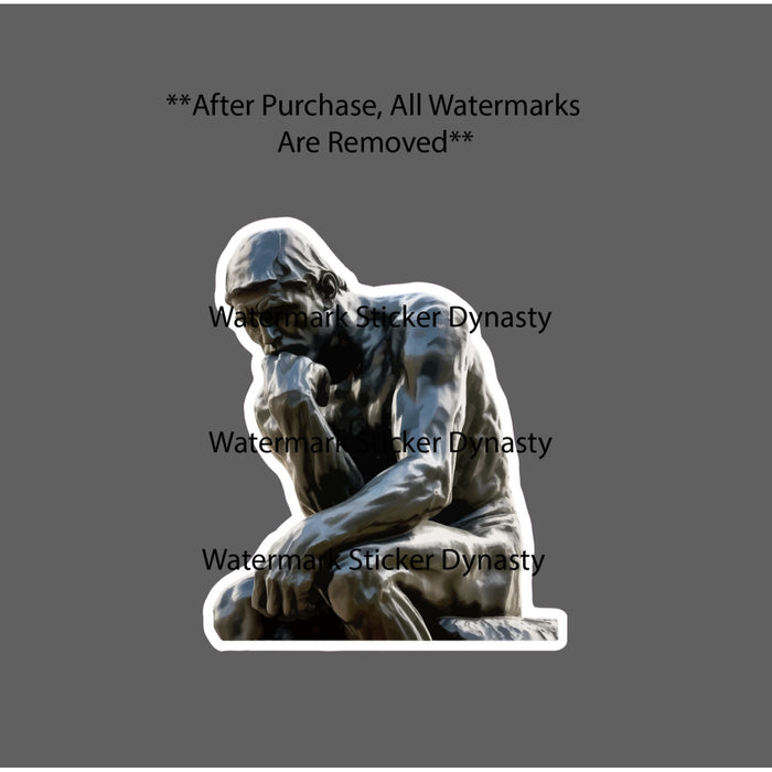 The Thinker Statue Sticker Waterproof Decal Art Stoic Paris France Gift NEW