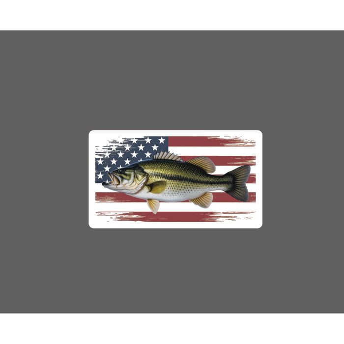 Bass USA Flag Sticker America Fish Animal Outdoor Gift Waterproof NEW