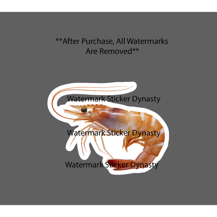 Shrimp Sticker Waterproof Decal Animal Ocean Beach Seafood Gift NEW