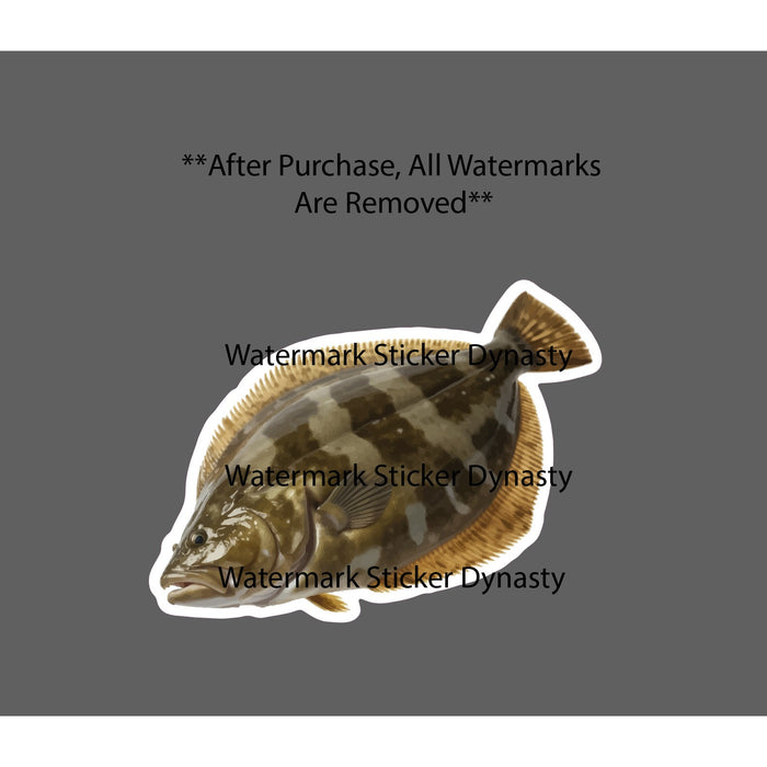Flounder Sticker Waterproof Decal Fish Fishing Food Beach Ocean Gift NEW