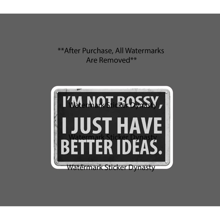 Not Bossy Better Ideas Sticker Waterproof Decal Quote Funny Humor Life Gift NEW