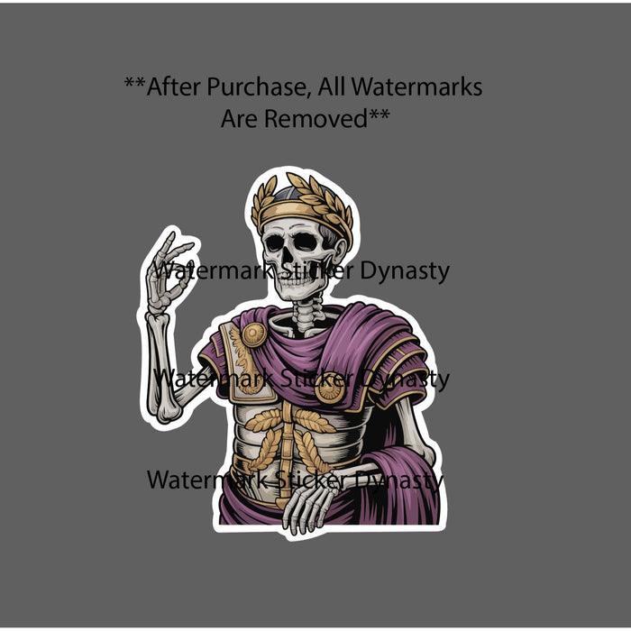 Skeleton Caesar Sticker Waterproof Decal Roman Rome King Bones Gift NEW